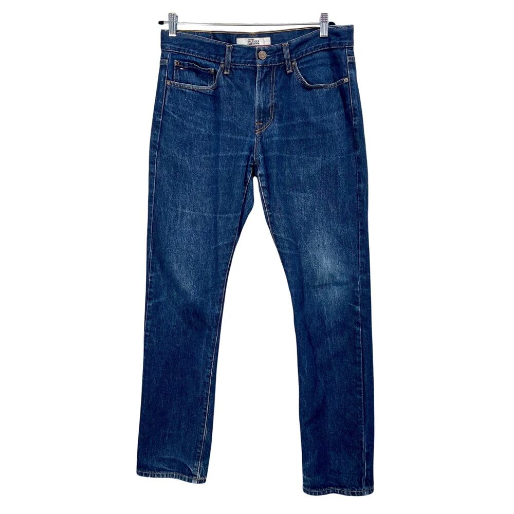 Tommy Hilfiger Straight Droite Blue Jeans 33x34 Medium-Wash Classic 5-Pocket